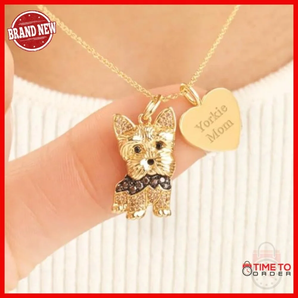 Sterling Silver Engravable Dog Charm Pendant with Gold Plating